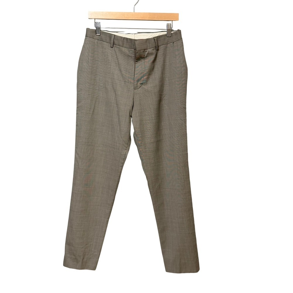 Brooks Brothers Red Fleece Mens 36x29Brown Wool Micro Check Dress Pants Trousers
